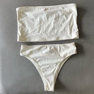 Tropic of C White Bandeau Bikini Set